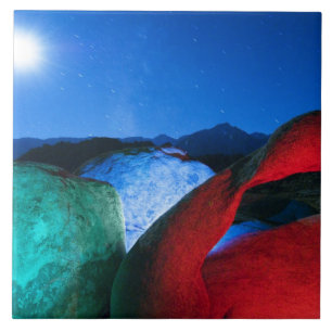 EUA, Califórnia, Alabama Hills, Foto noturna de