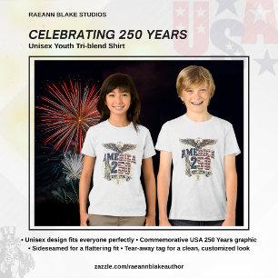 EUA Celebrando 250 Anos Camiseta Tri-Blend Jovem