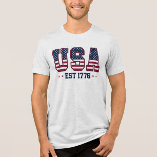EUA Est 1776 Design de Letras em Bloco Patriótico