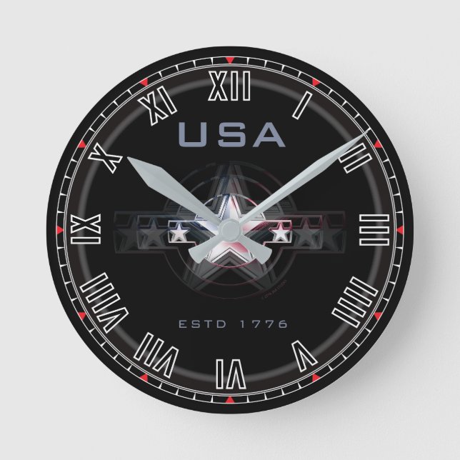EUA Estd. N.os 1776 romanos Relógio redondo (Frente)