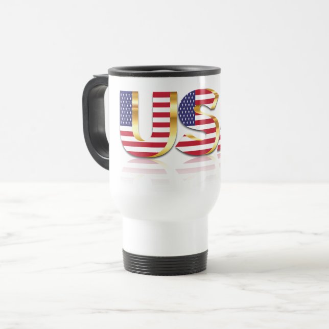 EUA Flag Caneca de viagem Estados Unidos da Améric (Frente Esquerda)