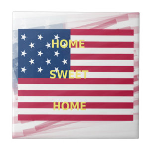EUA Flag "Home Sweet Home" Art Impressão