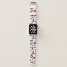 EUA Floral Flag Colors Apple Watch Banda - Patriot