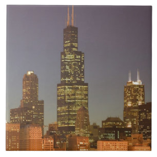 EUA, Illinois, Chicago: Paisagem Urbana / Noite