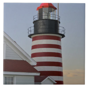 EUA, Maine, Lubec. Farol de West Quoddy Head,