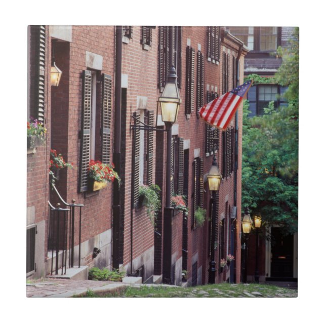 EUA, Massachusetts, Boston, Casas ao longo de Acor (Frente)