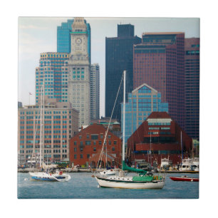 EUA, Massachusetts. Vista panorâmica da orla marít