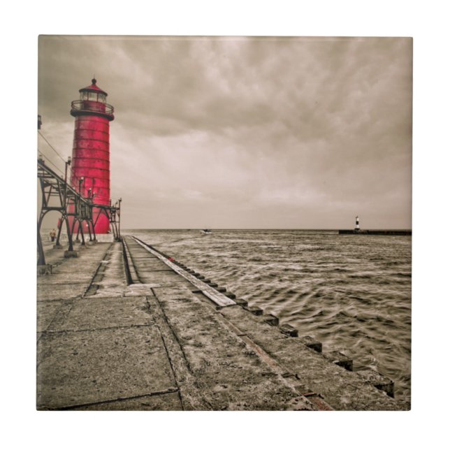 EUA, Michigan, Farol de Grand Haven (Frente)