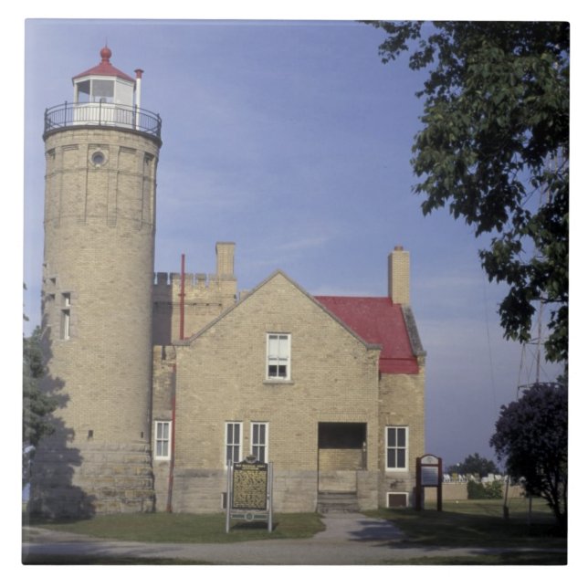 EUA, Michigan Farol Velho de Mackinac Point (Frente)