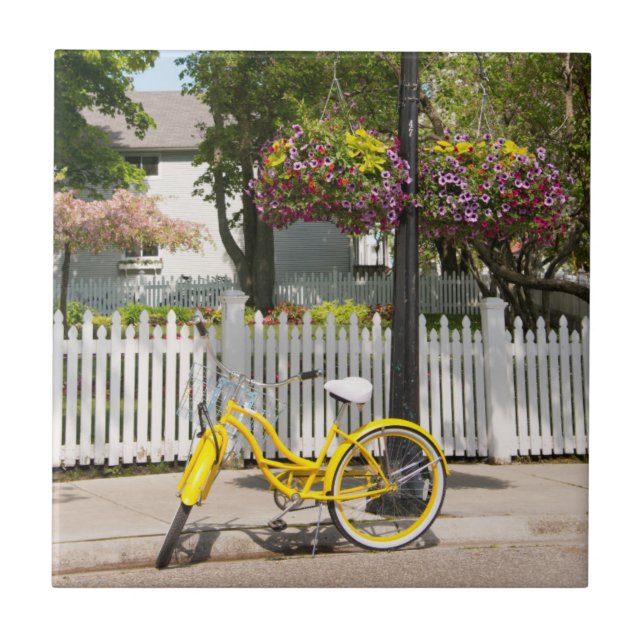 EUA, Michigan, Ilha Mackinac. Bike Amarelo (Frente)