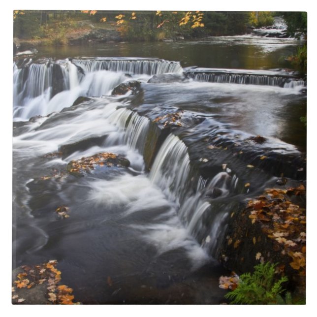 EUA, Michigan, Península Superior. Bond Falls e (Frente)