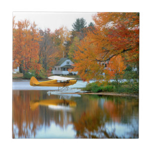 EUA, Nova Inglaterra, New Hampshire. Avião flutua