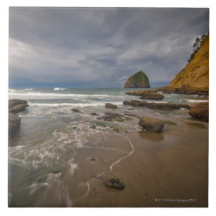 EUA, Oregon, condado de Tillmook, praia com