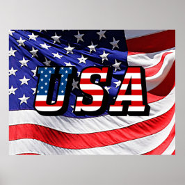 EUA - Poster da Bandeira Americana