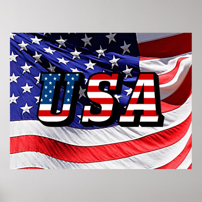 EUA - Poster da Bandeira Americana (Frente)