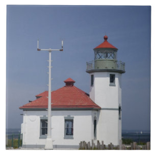 EUA, Washington, Seattle, Alki Point Lighthouse,