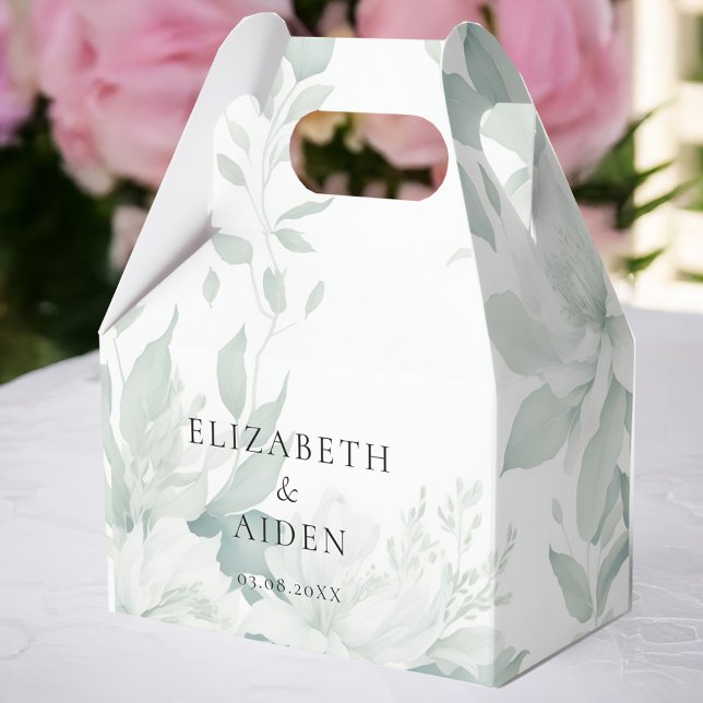 Eucalipto, Brilho, Caixa de Casamento (Personalized Eucalyptus, Bright, Wedding Box with your name + date.)