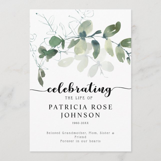 Eucalipto Celebrando a Vida do Programa Funeral (Frente)