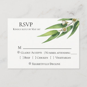 Eucalipto chique moderno que Wedding RSVP