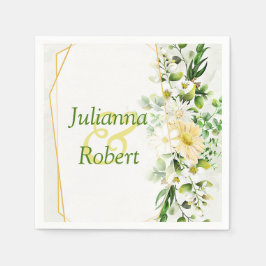 Eucalipto e guardanapos de margarida