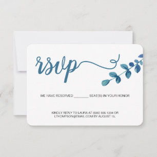 Eucalipto em Aquarela Simples RSVP sem envio posta