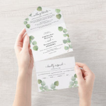 Eucalipto Verde e Dourado Casamento Clássico