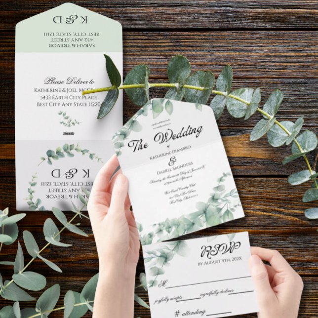 Eucalipto Verde Esmeralda Casamento Elegante (Criador carregado)