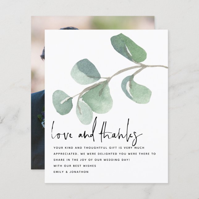 Eucalptus - Foto recém-casada - Obrigado (Frente/Verso)