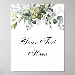 Eucalypts Watercolor Poster de Texto Personalizado