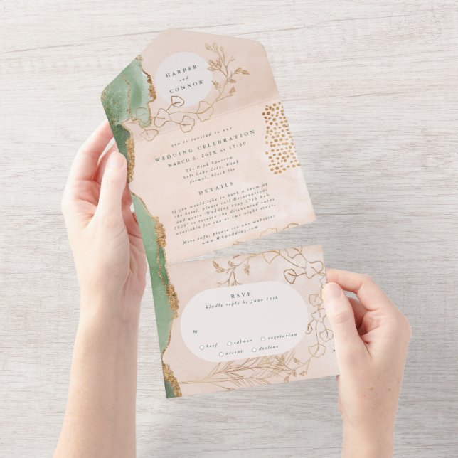 Eucalyptus | Abstrato moderno FUnKy Wreath Wedding (Aba destacável)