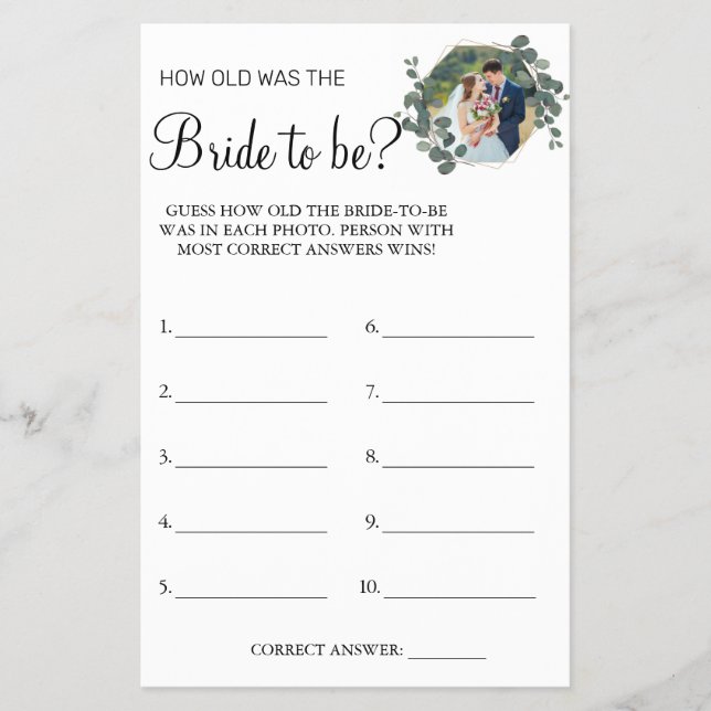 Eucalyptus adivinha a idade do cartão de chá (Frente)