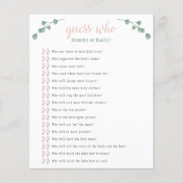 Eucalyptus adivinha quem Chá de fraldas jogo