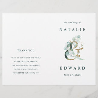 Eucalyptus Ampersand Dourado Programa de Casamento