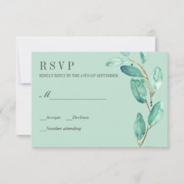 Eucalyptus Aqua Fresca RSVP de Casamento