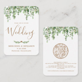 Eucalyptus Botânico Código QR Convite de Casamento