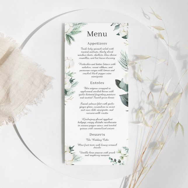 Eucalyptus Cotton | Menu White Modern Wedding (Criador carregado)