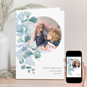 Eucalyptus deixa cartão de aniversário feliz com f