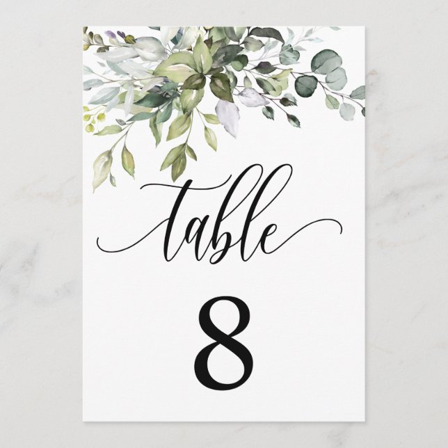 Eucalyptus Deixa Cartão de Mesa para Assentos de C (Frente)