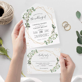 Eucalyptus Deixa Casamento Geométrico Dobrado
