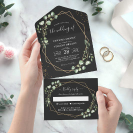 Eucalyptus Deixa Casamento Geométrico Dourado