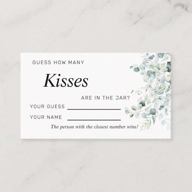 Eucalyptus Deixa Quantos Cartões De Jogo De Beijo (Frente)