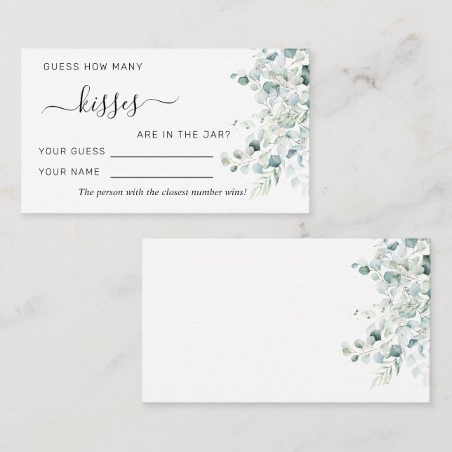 Eucalyptus Deixa Quantos Cartões De Jogo De Beijo (Frente/Verso)