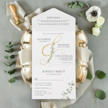 Eucalyptus Dourado Ampersand Wedding Elegante