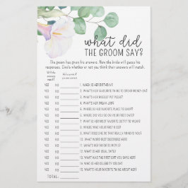 Eucalyptus e calla - O que o noivo disse jogo?