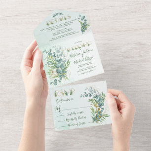 Eucalyptus e Dourado Casamento Botânico Fern