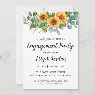 Eucalyptus em convites para festas de noivado