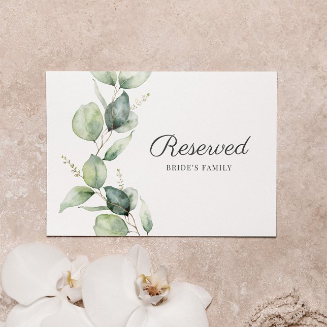 Eucalyptus Foliage Botanical Wedding Sinal Reserva (Criador carregado)