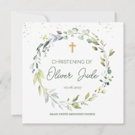 Eucalyptus Foliage Christening Convite