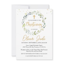 Eucalyptus Foliage Christening Convite