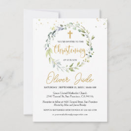 Eucalyptus Foliage Christening Convite